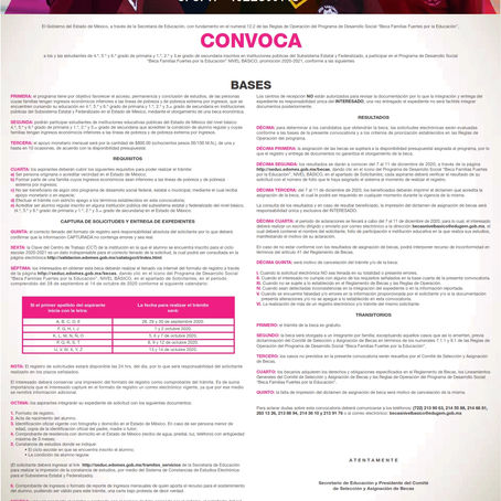 BECA DEL GOBIERNO DEL ESTADO DE MÉXICO 2020