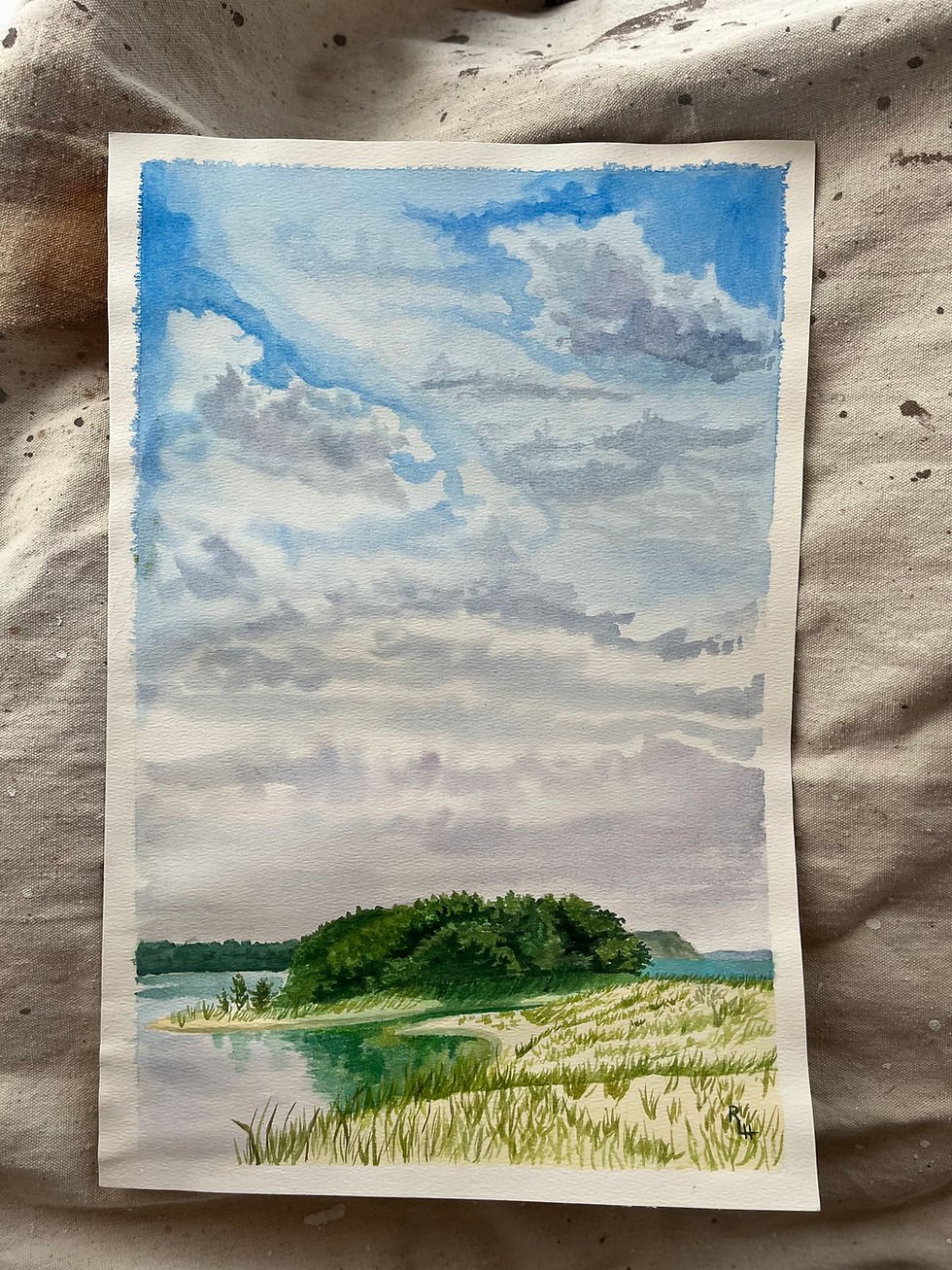 Midday Passage, Watercolor on paper 12x18