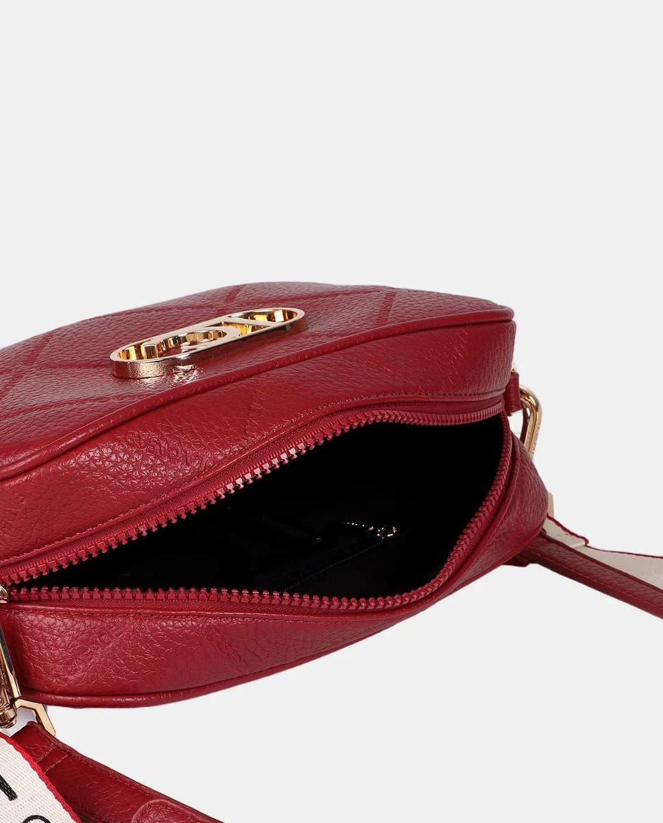 Miniatura: BANDOLERA EFECTO PIEL MONOGRAMA  ROMBOS LOGO OVALADO