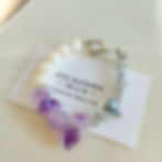 Lavender Peace bracelet with raw amethyst crystals moonstone chips and mother of pearl