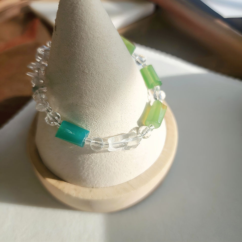 Thumbnail: Chalcedony quartz healing bracelet handmade jewelry