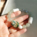 Spring Awakening bracelet green aventurine white ceramic agate Christian faith jewelry