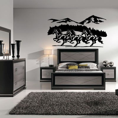 Miniatura: Vinilo Decorativo Caballos Corriendo Por La Colina