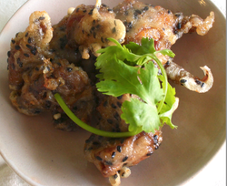 Deep fried chicken sesame and ginger