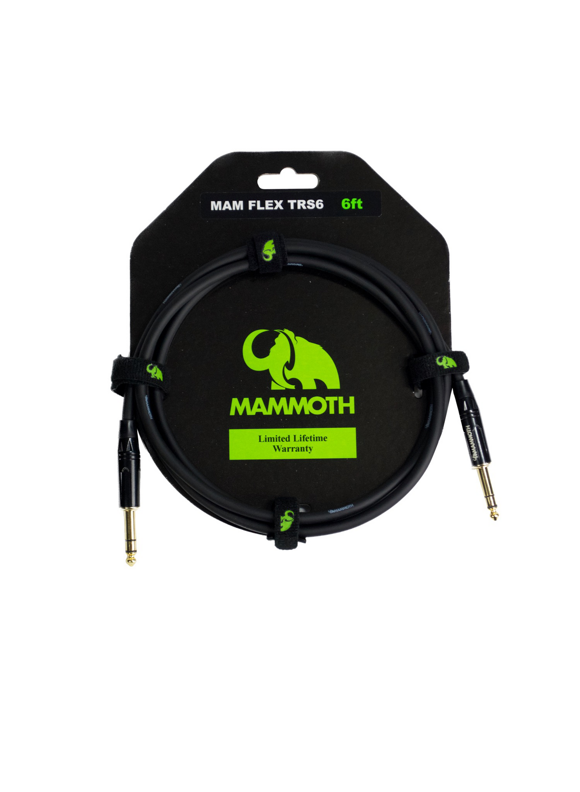 Mammoth Mam Flex TRS6 6ft balanced audio cable with gold-plated TRS jack connectors on both ends