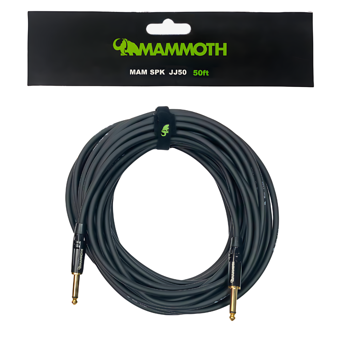 Mammoth Mam SPK JJ50 50ft speaker cable with gold-plated 1/4 inch metal jack to jack connectors