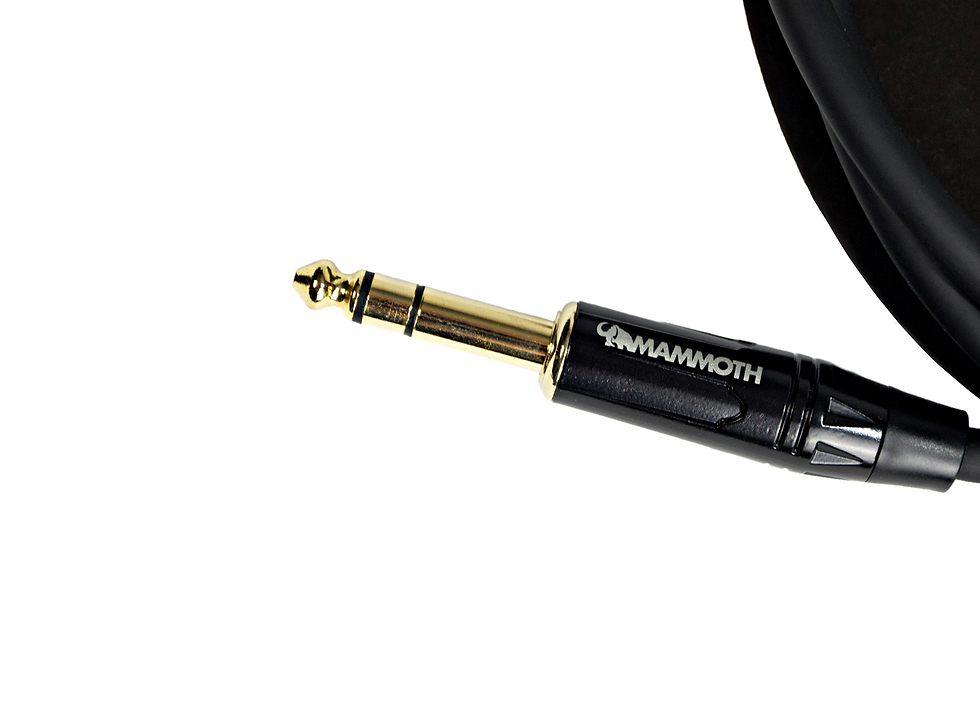 Thumbnail: Close-up of gold-plated TRS jack connector on Mammoth MAM FLEX M30J 30ft mic cable