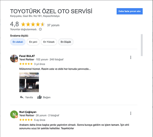 antalya toyota servis