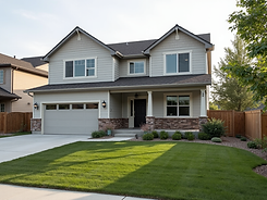 A beautifully renovated house exterior in Meridian, ID, showcasing new siding with a moder