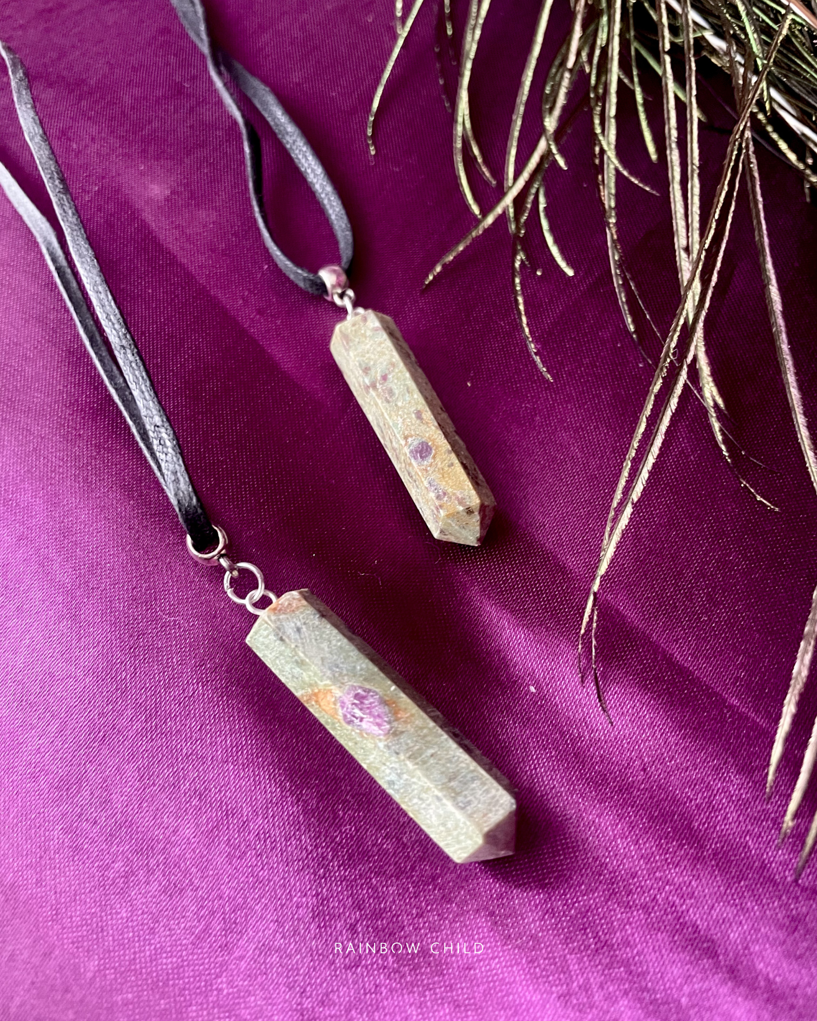 Ruby Zoisite Point Pendant · Heart & Vitality Crystal Jewellery