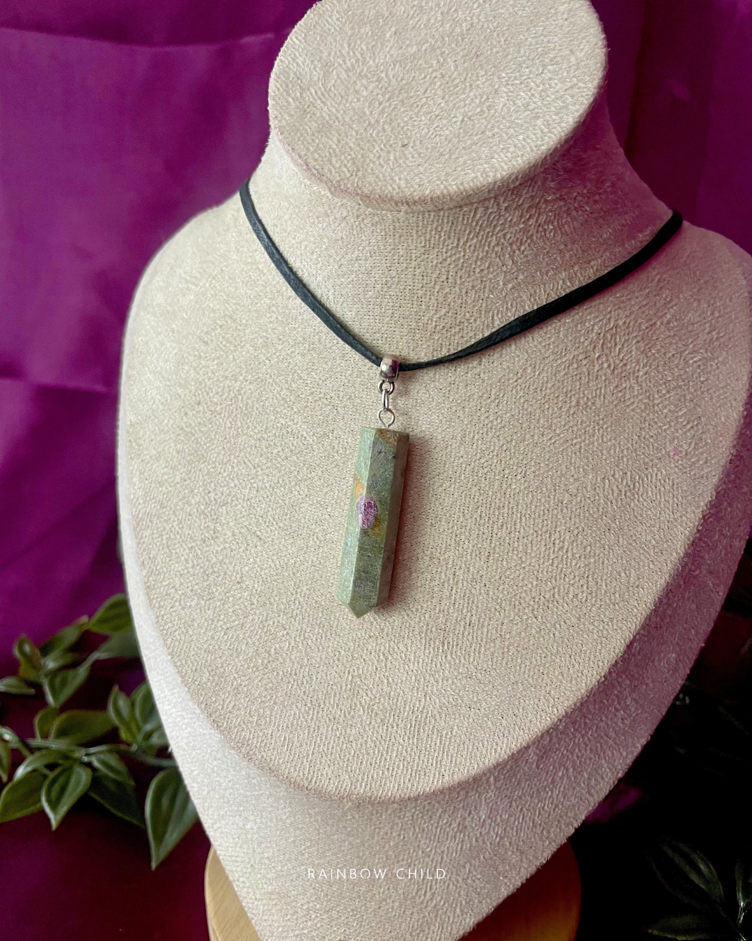 Ruby Zoisite Point Pendant · Heart & Vitality Crystal Jewellery
