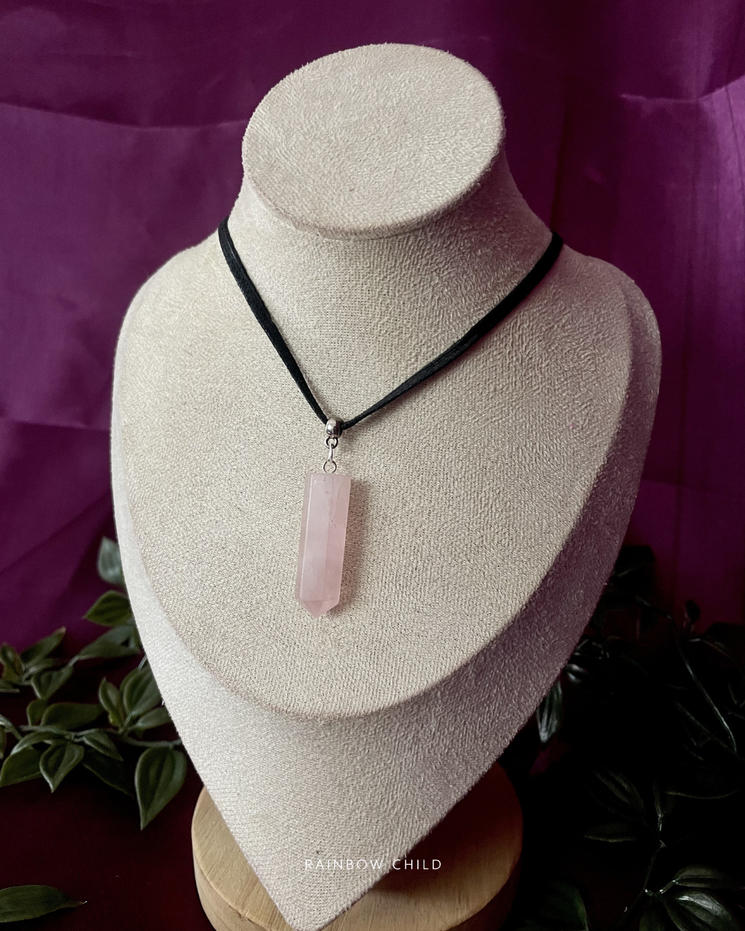 Rose Quartz Point Pendant · Love & Healing Crystal Jewellery