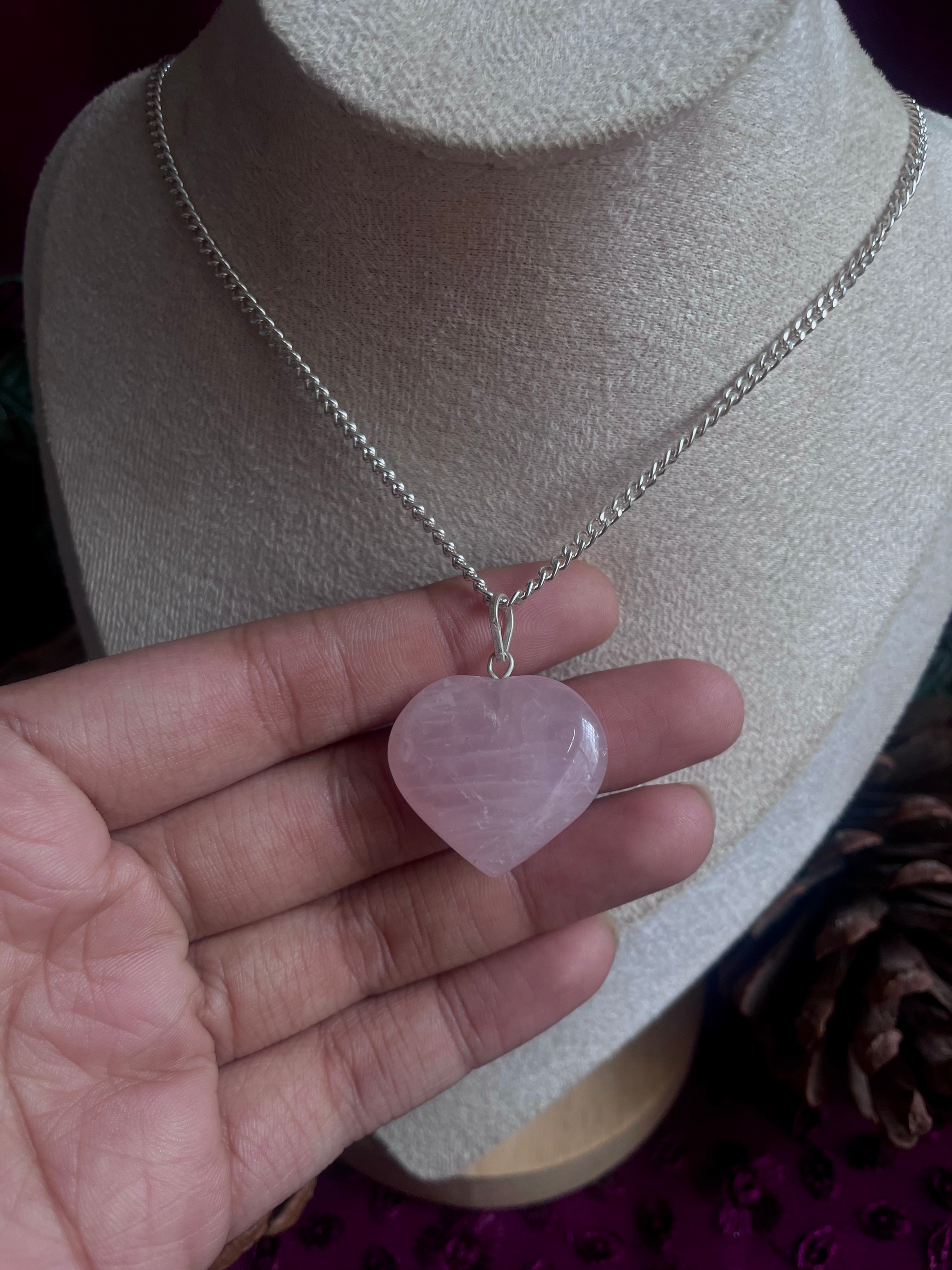 Rose Quartz Heart Pendant (Love and Emotional Healing)