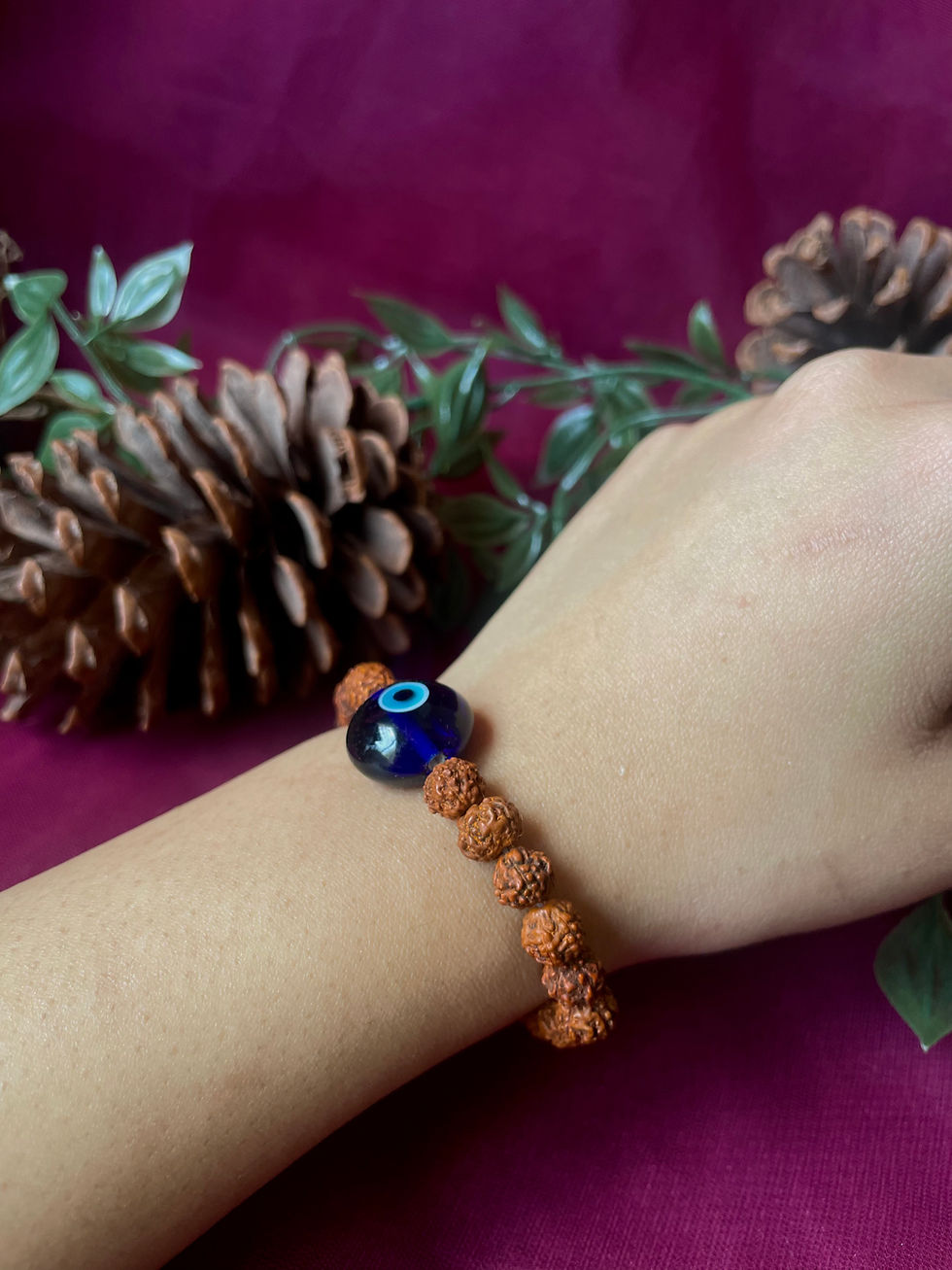Thumbnail: Nazar & Spiritual Protection Bracelet (Rudraksh, Evil Eye)
