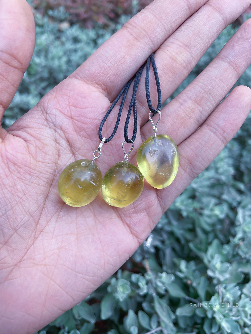Thumbnail: Lemon Quartz Tumble Pendant (Joy and Clarity)