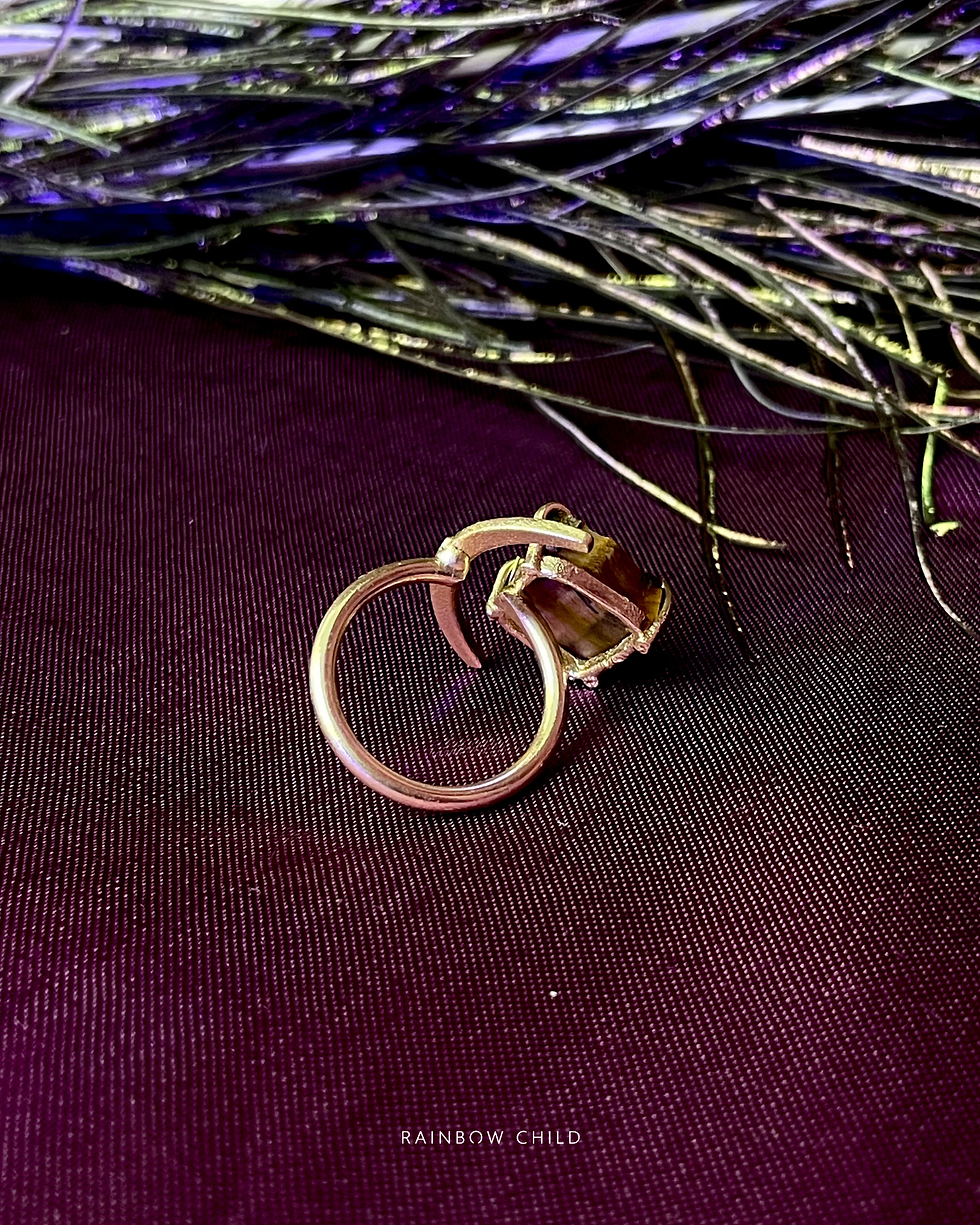 Thumbnail: Tiger’s Eye Crescent Ring for Confidence
