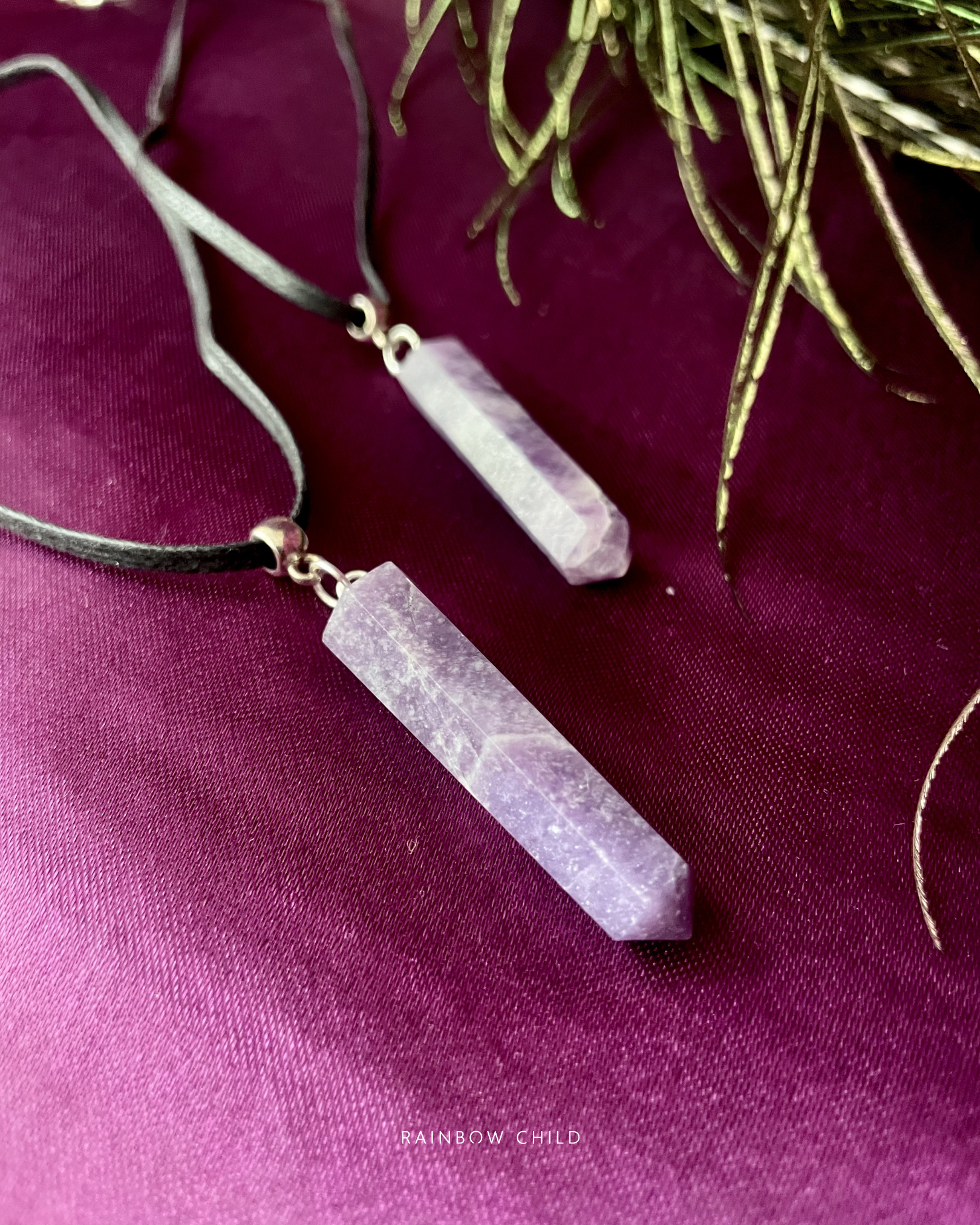 Lepidolite Point Pendant · Calm Crystal Jewellery