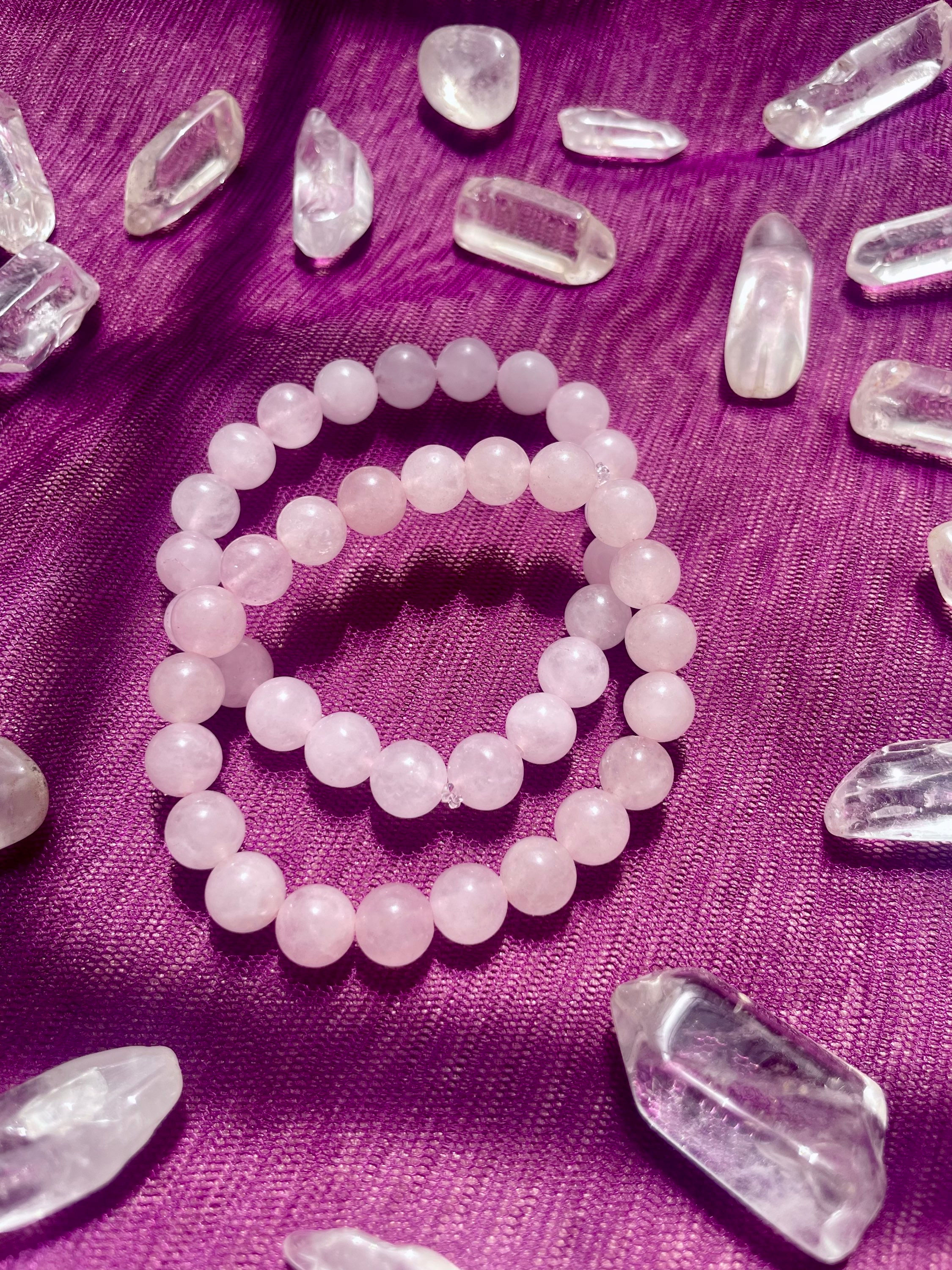 Regular Rose Quartz Bracelet (Love, Compassion, Heart Healing)
