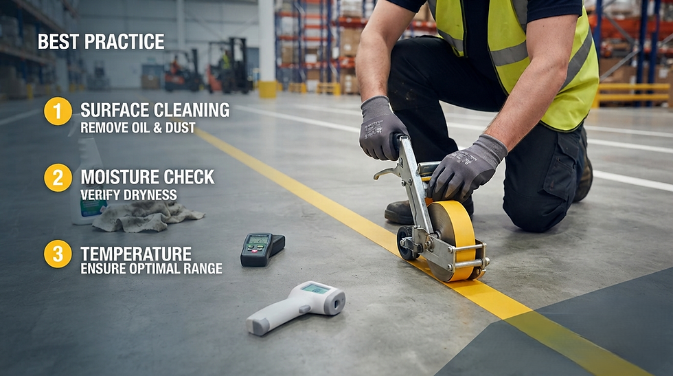 Mastering Industrial Floor Marking: 3 Essential Steps for Long-Lasting Adhesion