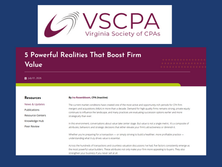 graphic with VSCPA logo and screenshot of a bylined article