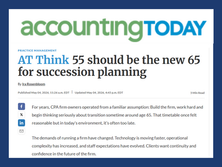 55 Is the New 65 for Succession Planning