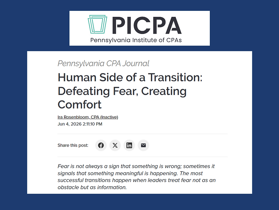 Human Side of a Transition: Defeating Fear, Creating Comfort