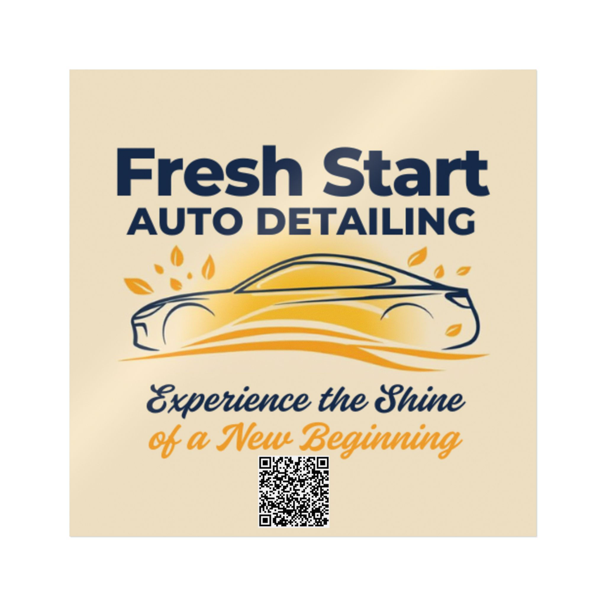 Sticker Fresh Start Auto Detailing Logo "Experience the Shine of a New Beginning