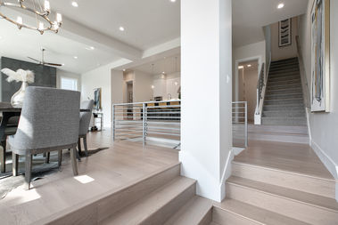 Foyer, light wood floors, modern home