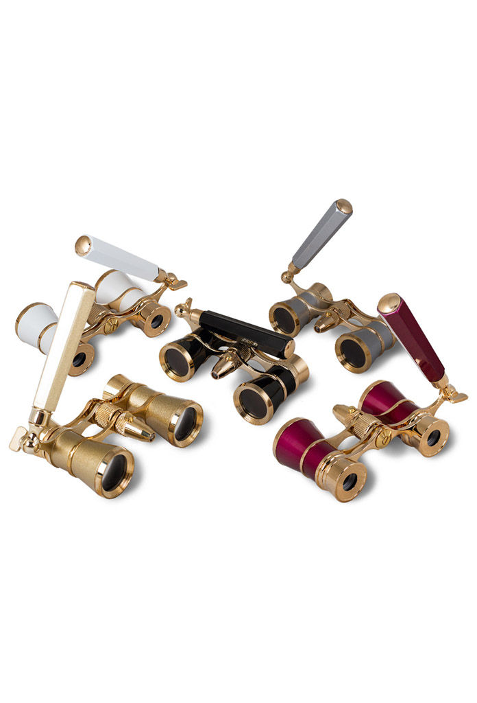 Thumbnail: Levenhuk Broadway 325N Opera Glasses (silver lorgnette with LED light)