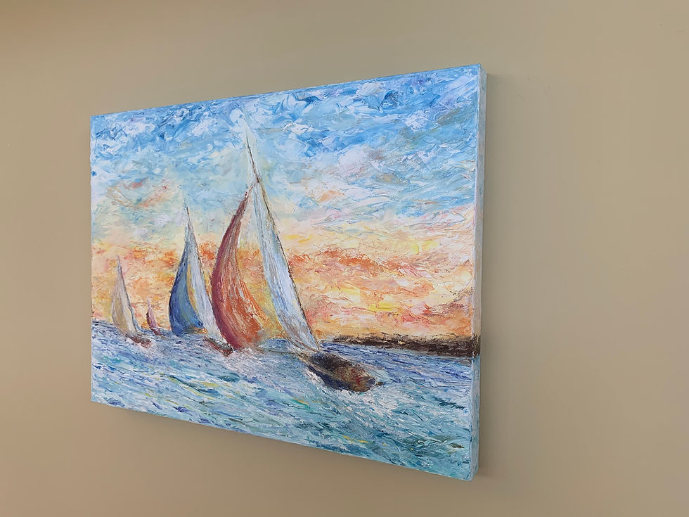 Thumbnail: Regatta at Sunset | 20"x16"