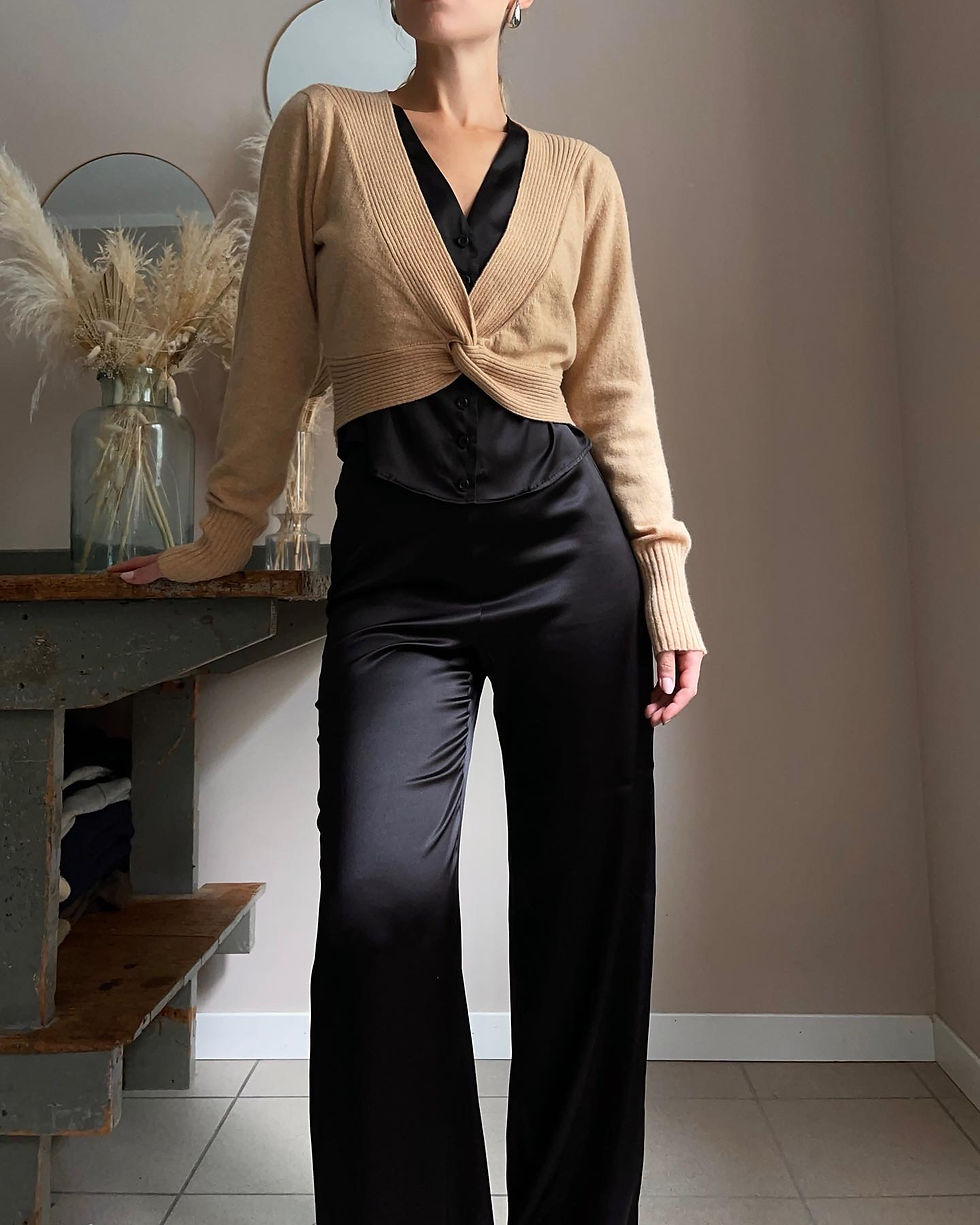 Thumbnail: Silk wide leg trousers