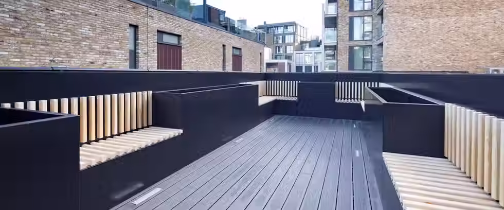 An outdoor terrace at The Nest