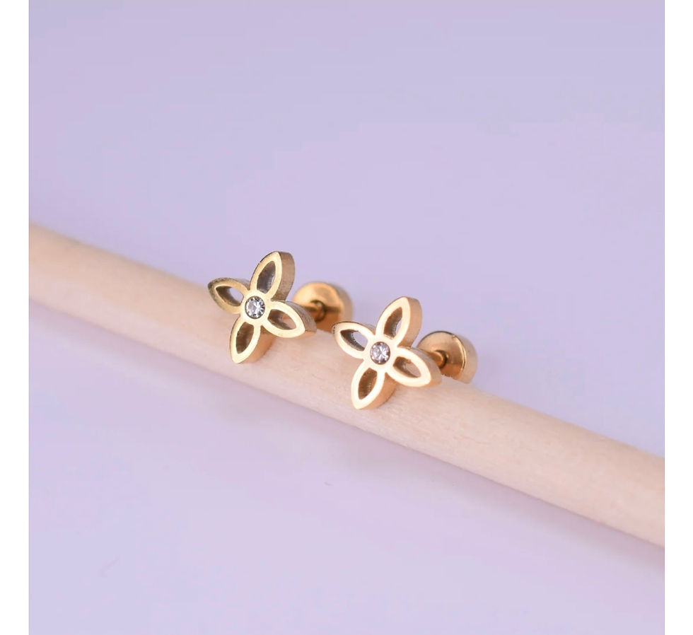 Thumbnail: The Earing Collective - Gold Sparkle Flower Studs