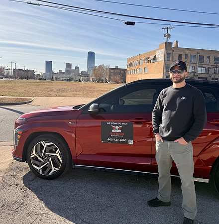 Harry beside the Fair Winds mobile detailing vehicle in Oklahoma City