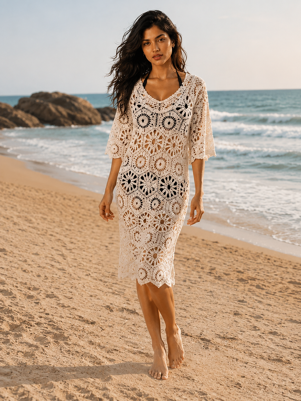 Plus Size Crochet Beach Cover-Up