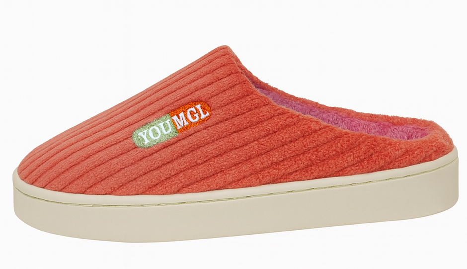Thumbnail: CORAL  COLOR WINTER FUR SLIPPERS