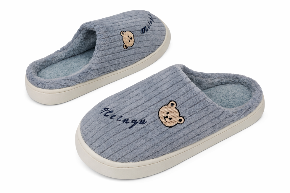 Thumbnail: Grey Colour Winter Fur Slippers