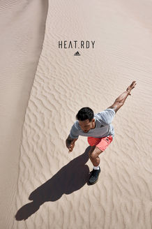 man running in the desert