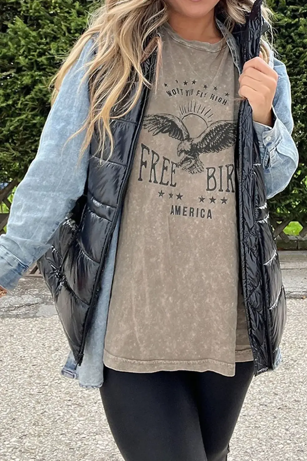Thumbnail: AMERICA FREE BIRD Vintage Graphic Mineral Washed Tee