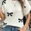 Thumbnail: Bow Pattern Knit Short Sleeve Sweater