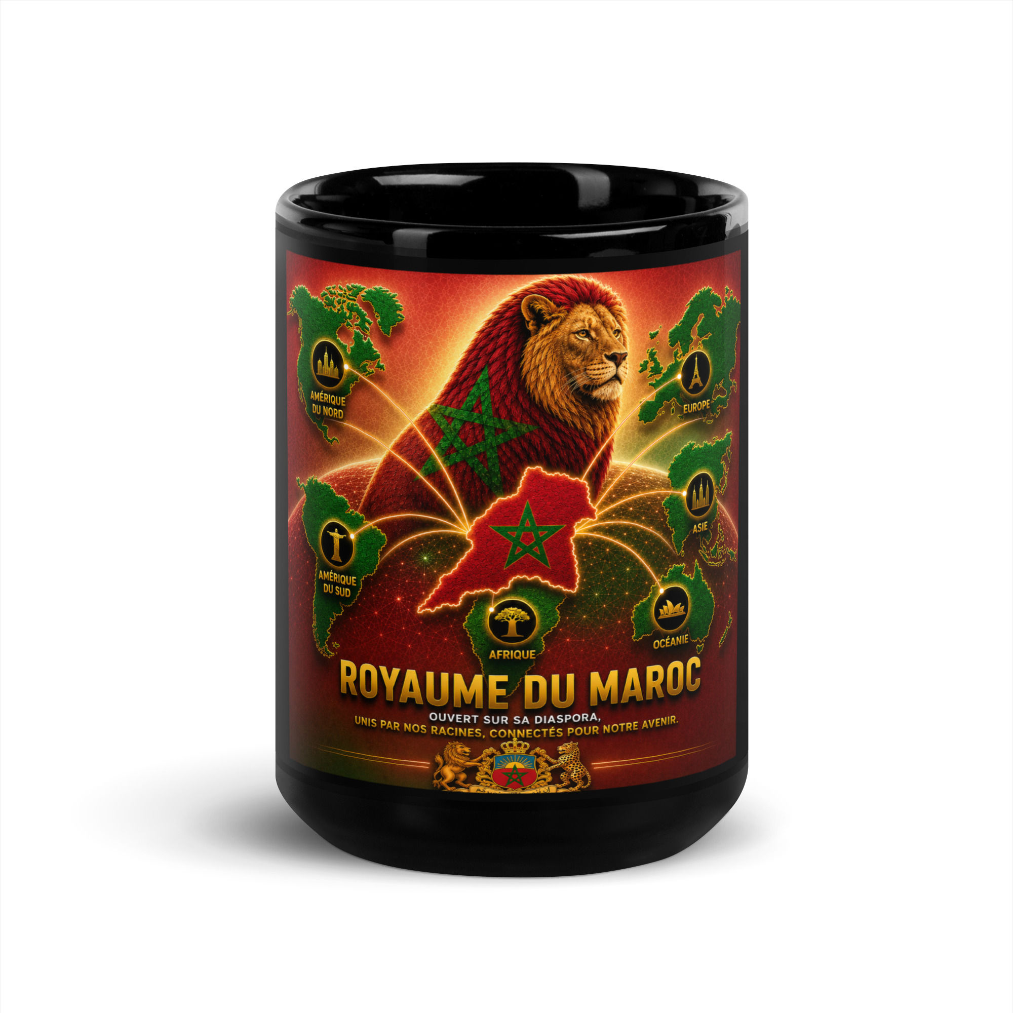 Mug Noir Brillant - Agence Diaspora Marocaine
