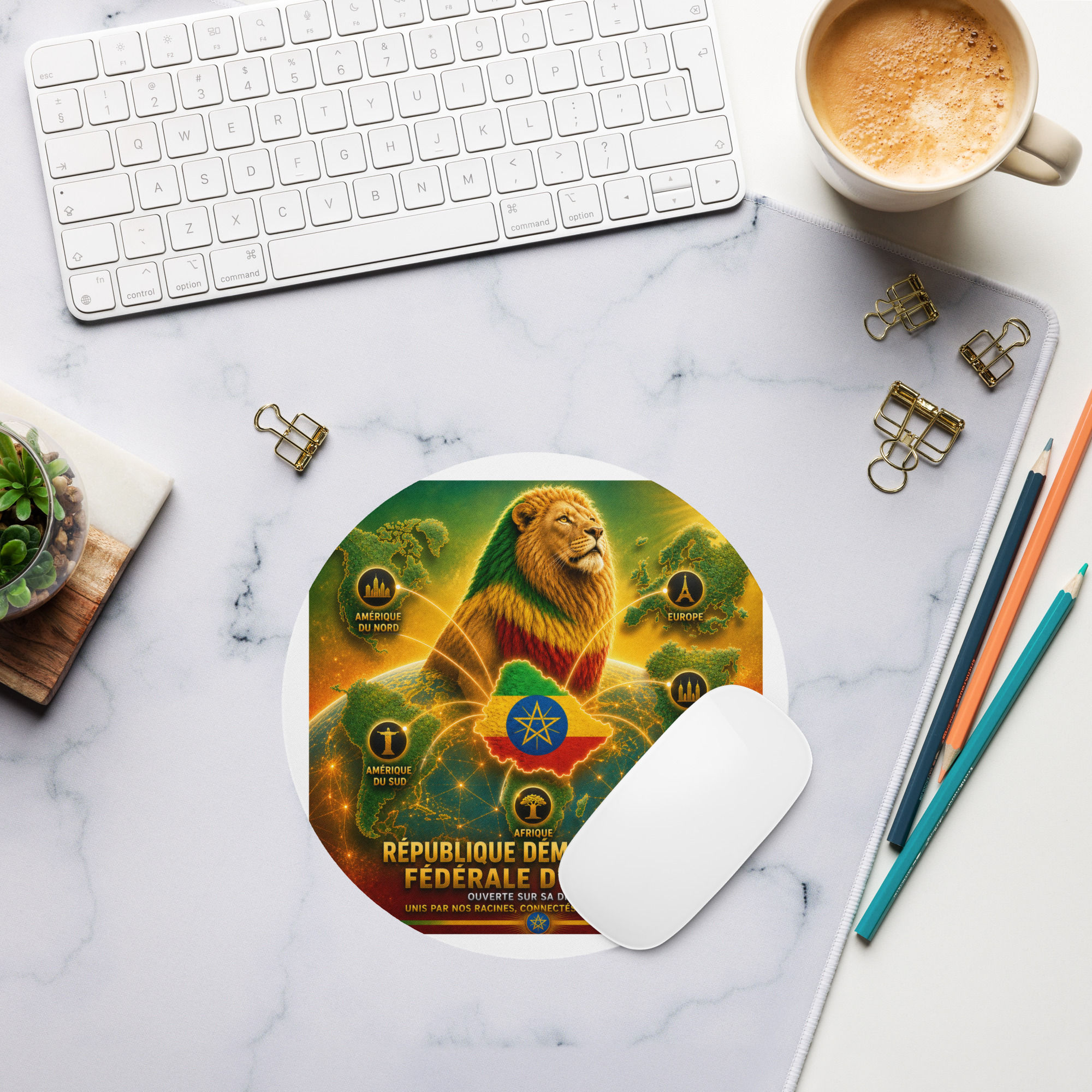 Tapis de souris rond - Agence Diaspora Éthiopienne