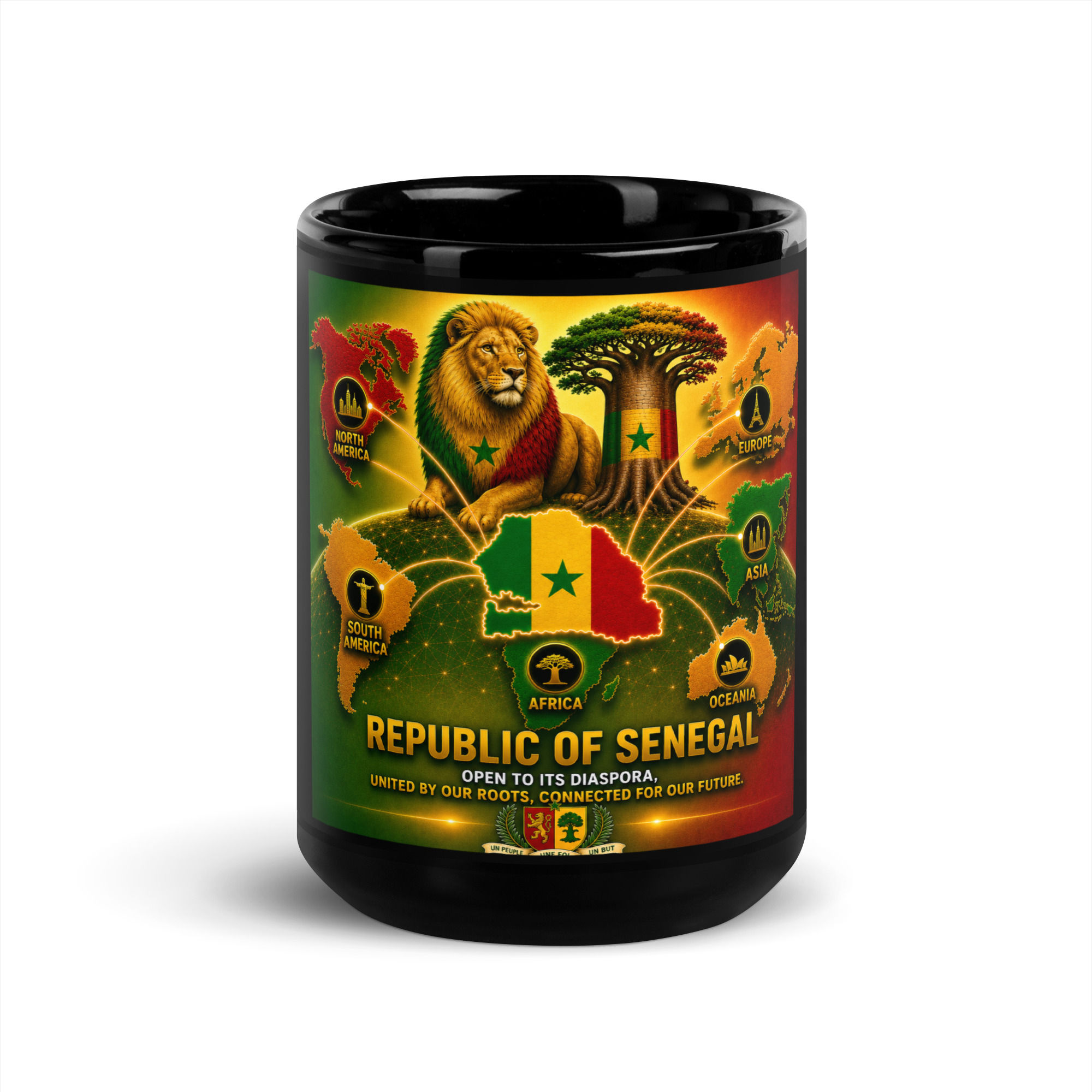 Black Glossy Mug - Senegalese Diaspora Agency
