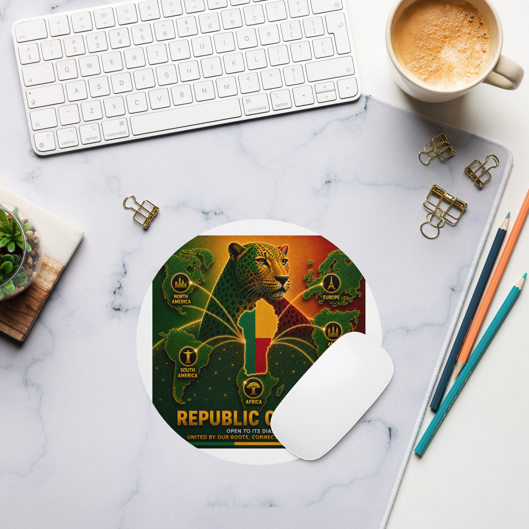 Round mouse pad - Beninese Diaspora Agency