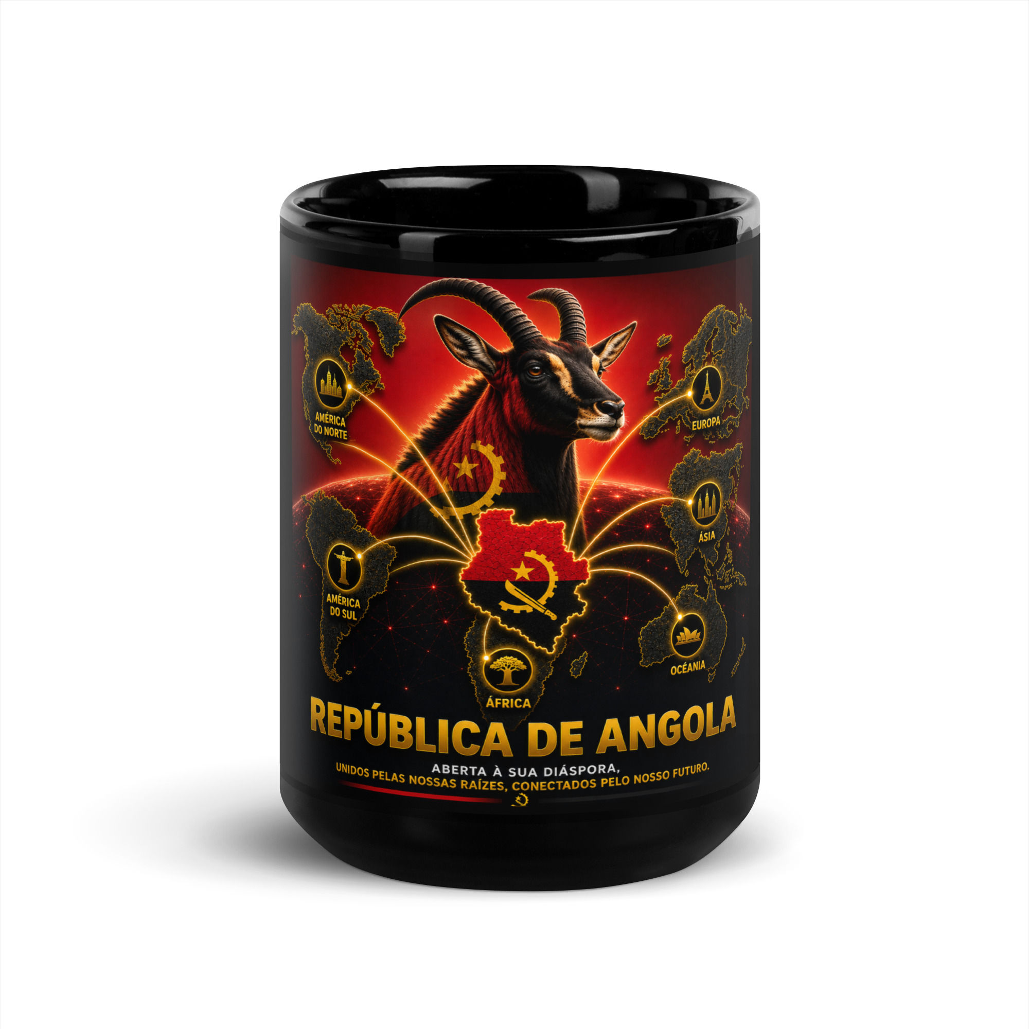 Caneca Preta Brilhante - Agência Diáspora Angolana