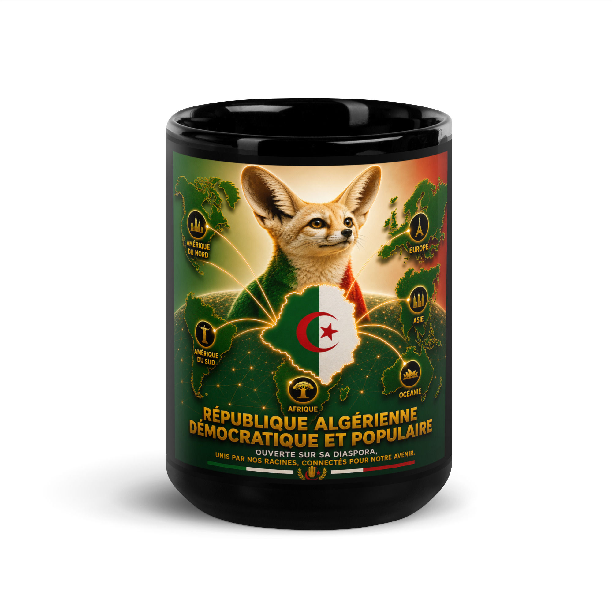 Mug Noir Brillant - Agence Diaspora Algérienne