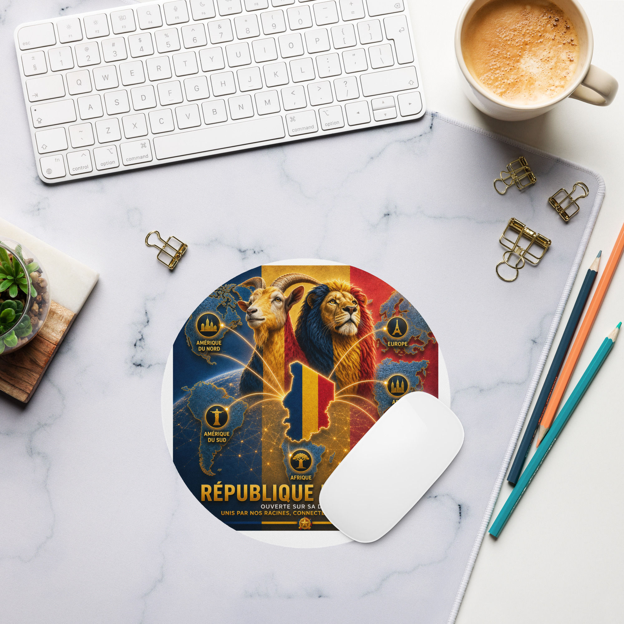 Tapis de souris rond - Agence Diaspora Tchadienne