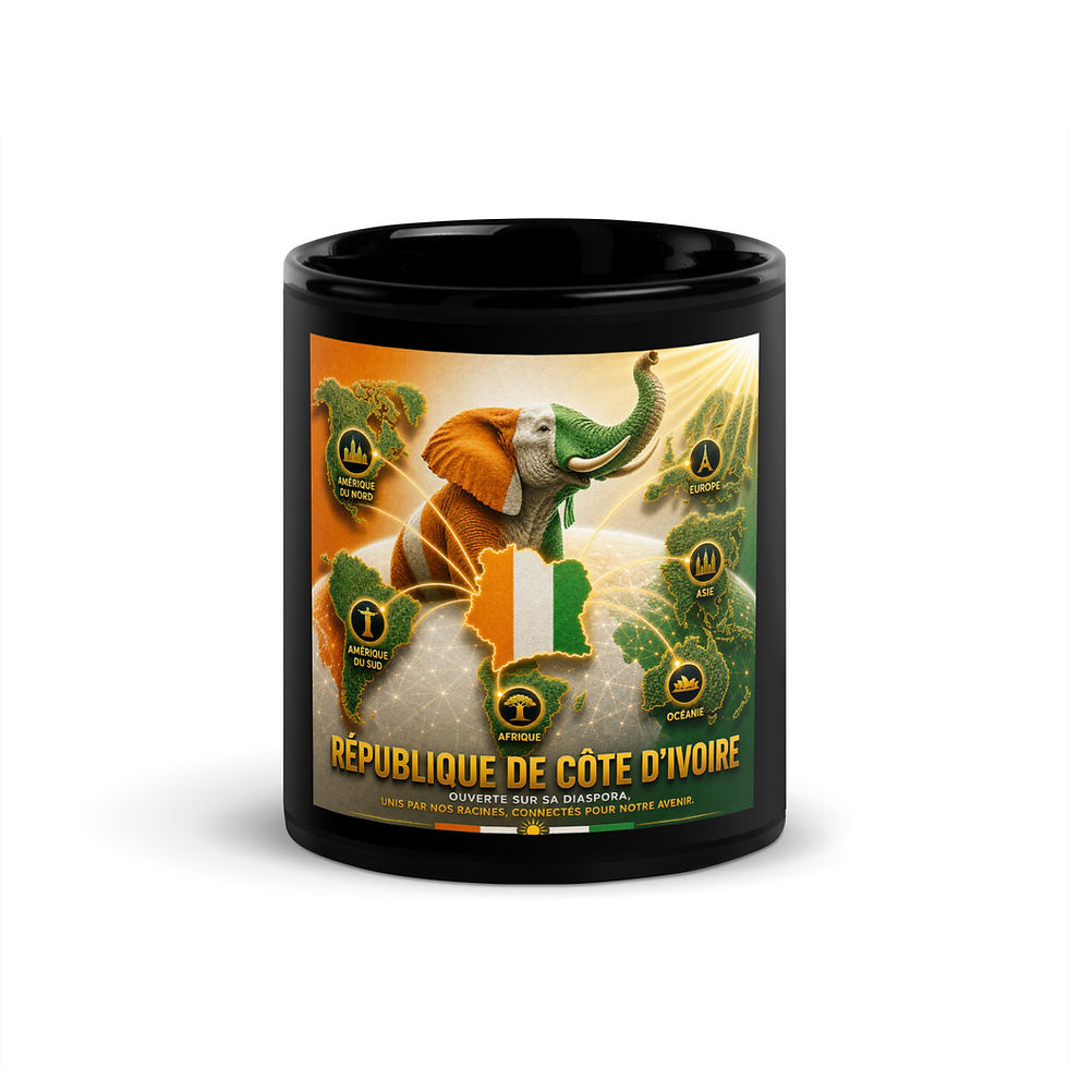 Thumbnail: Mug Noir Brillant - Agence Diaspora Ivoirienne