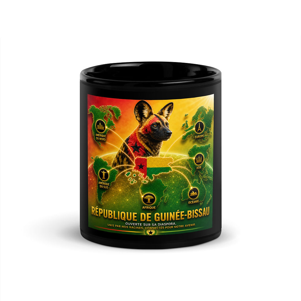 Thumbnail: Mug Noir Brillant - Agence Diaspora Bissau-guinéenne (Bissaoguinéenne)