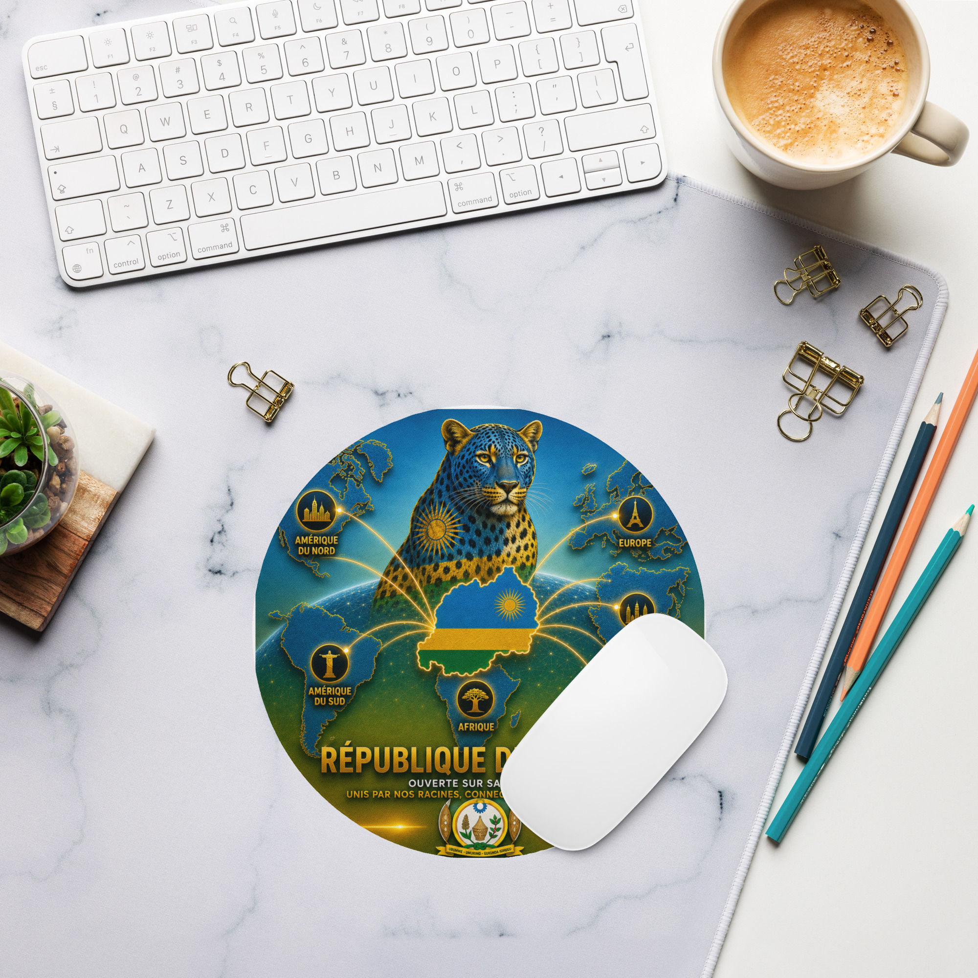 Tapis de souris rond - Agence Diaspora Rwandaise